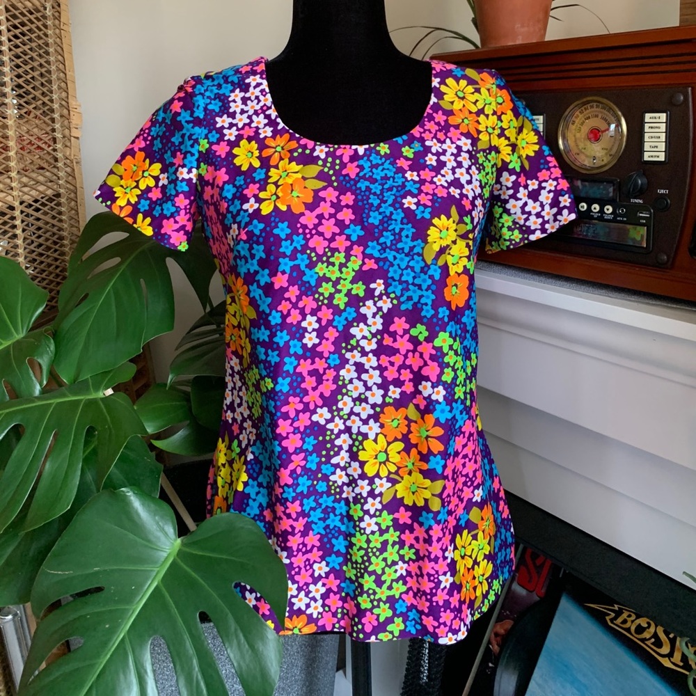 70s flower power top